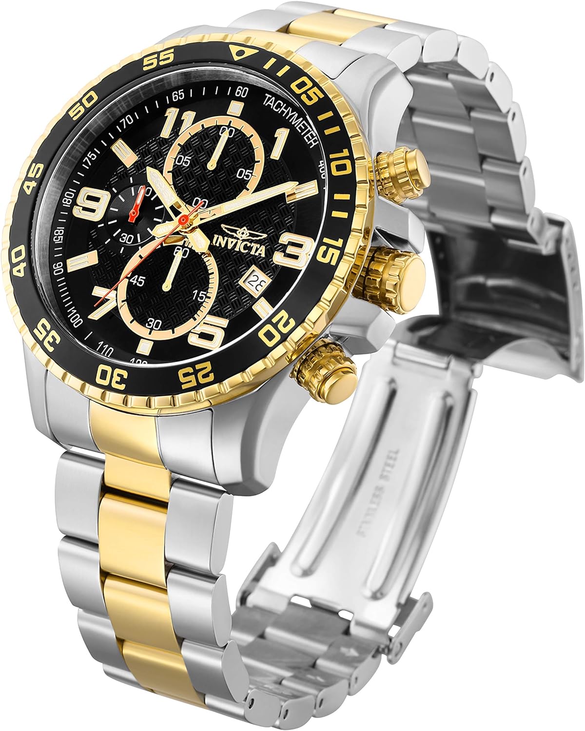 Invicta Mens Specialty Chronograph Textured Dial Stainless Steel Watch