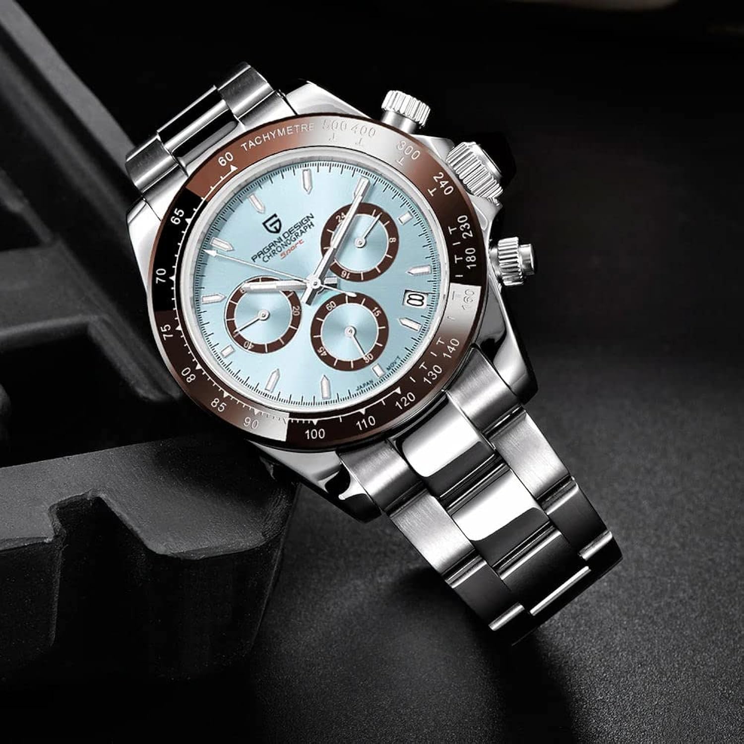 LACZ DENTON Pagani Design PD1644 Quartz Watches Mens Stainless Steel Men Chronograph Waterproof 100M Men Sports Clock Men Fashion Gift Business Casual Men Wristwatches