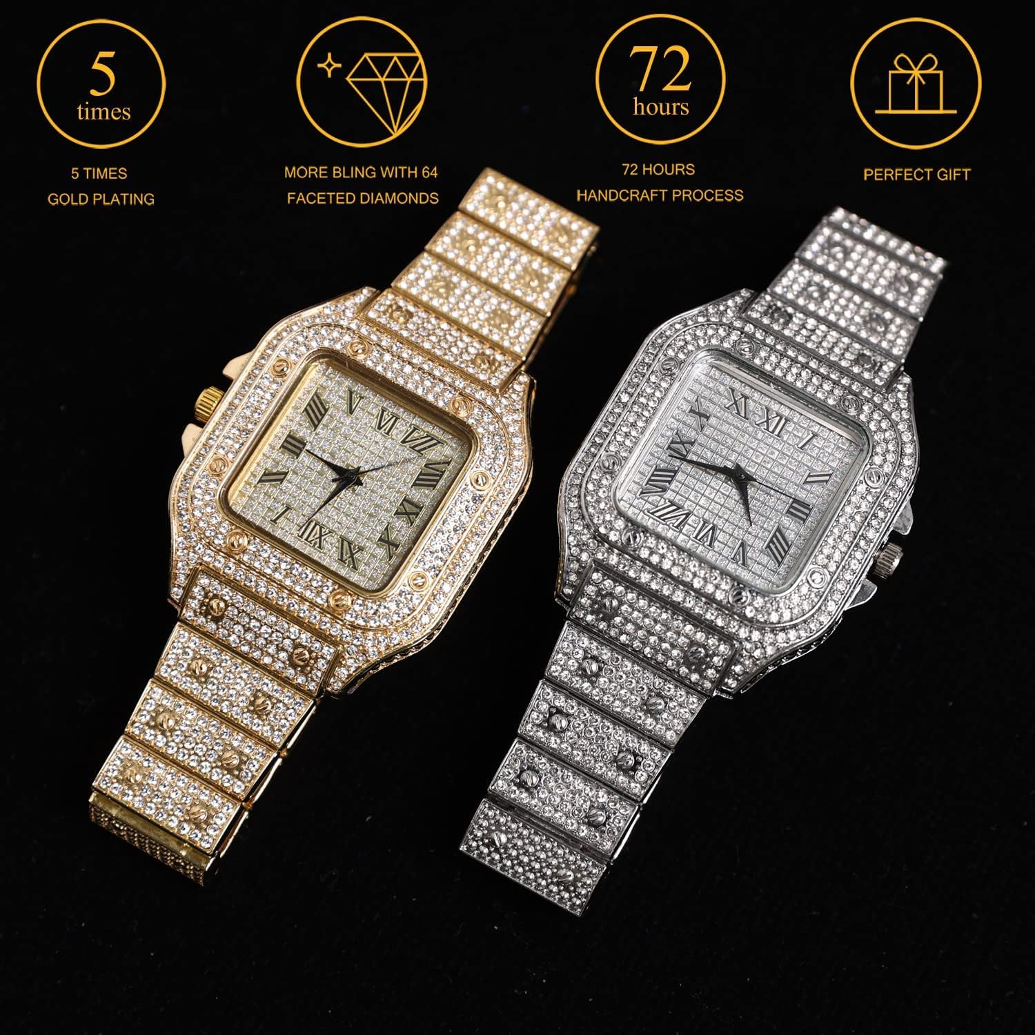 Halukakah Men’s Diamond Watch – The King – 18K Gold/Platinum Plated Review
